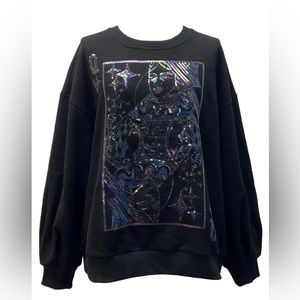 NEW with tag QOS Black logo card sweatshirt! Just purchased and to big for me